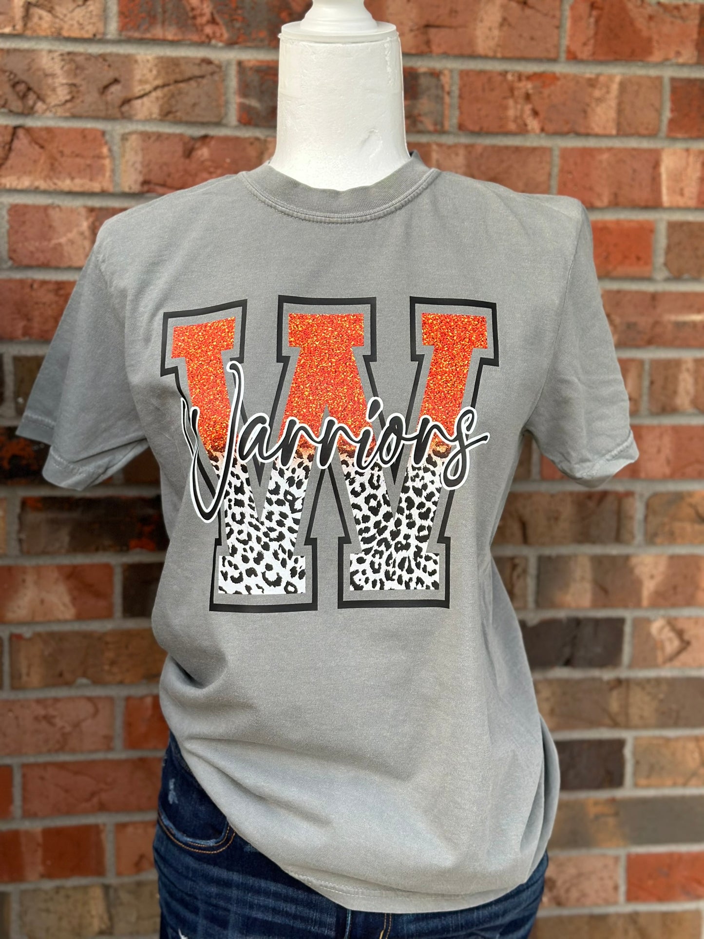 Warriors Faux Glitter and leopard print