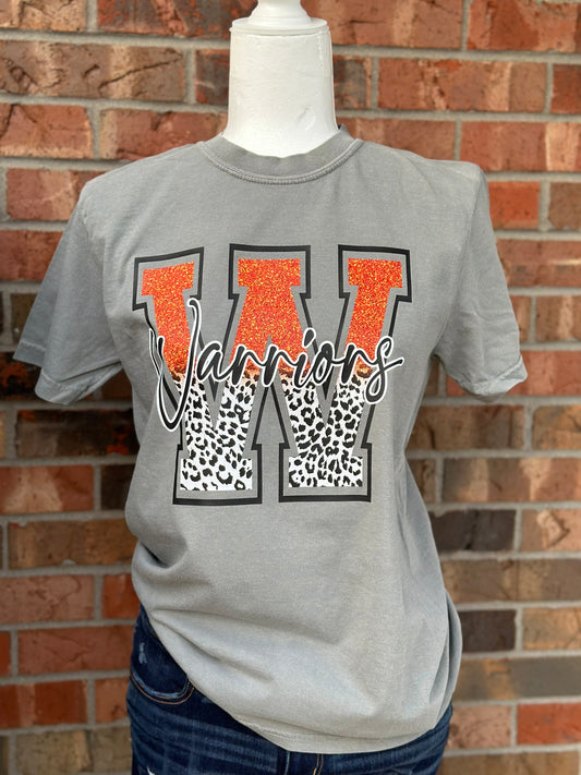 Warriors Faux Glitter and leopard print