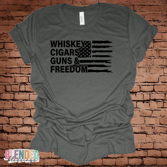 Whiskey Cigars Guns and Freedom